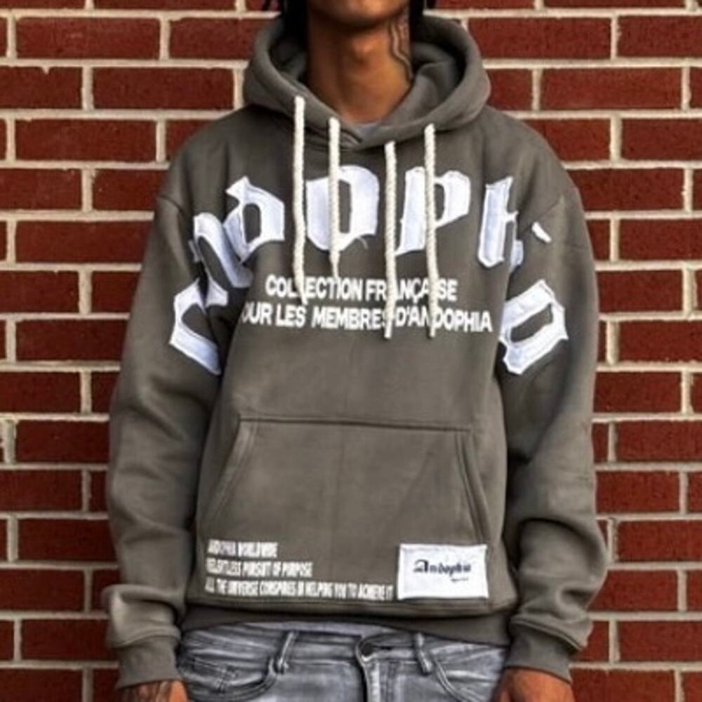 Andophia Collection Francaise 100% Premium Cotton Hoodie Size Large Pullover